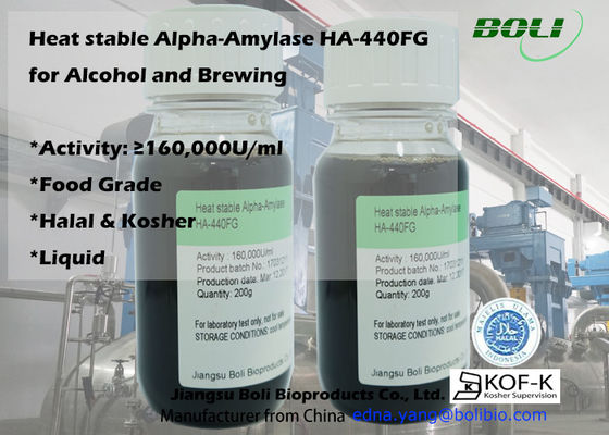 Enzimas líquidas Alpha Amylase da alta temperatura Ha-440fg 160000u/Ml de la elaboración de la cerveza de la utilización alimenticia