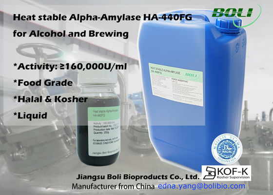 Enzimas líquidas Alpha Amylase da alta temperatura Ha-440fg 160000u/Ml de la elaboración de la cerveza de la utilización alimenticia