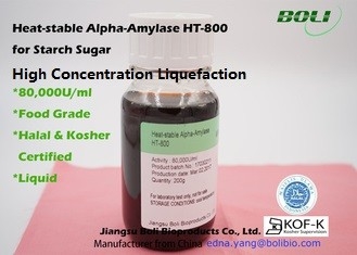 Licuefacción de la alta concentración de HT-800 80000 U/Ml Alpha Amylase Enzyme Heat Stable