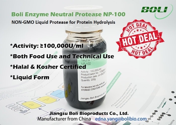 Líquido neutral de las enzimas proteolíticas NP-100 NON-GMO de la proteasa para la hidrólisis
