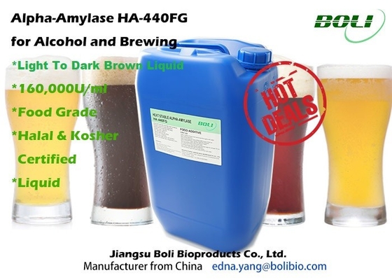 Categoría alimenticia Alpha Amylase Brewing Enzymes Heat HA-440FG estable para el alcohol