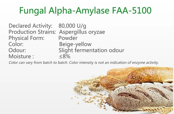 Alpha Amylase fungicida FAA-5100 para cocer el polvo de la enzima 80000U/G