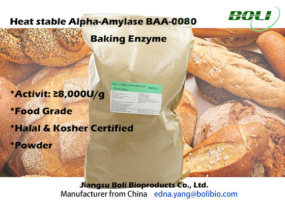 Alfa sana termoestable de la amilasa de los aditivos alimenticios de la enzima 8,000U/g de la amilasa alfa que cuece BAA-0080