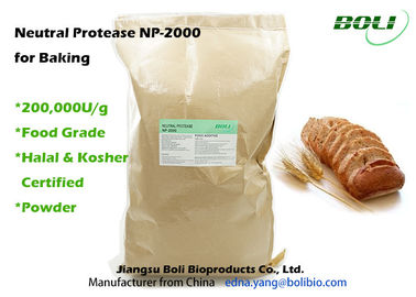 Proteasa neutral NP 2000 de las enzimas de la categoría alimenticia que cuece para kosher Halal certificada