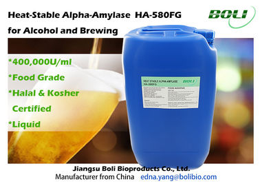 Amilasa alfa termoestable ha - 580FG 500000U/ml de las enzimas de la elaboración de la cerveza de pureza elevada