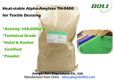 40000 U/enzima alto Temperatre de la amilasa alfa de g resistente para el desencolado de la materia textil