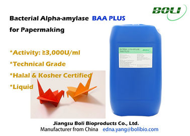 Amilasa alfa bacteriana líquida certificada Halal extensamente en fabricación de papel