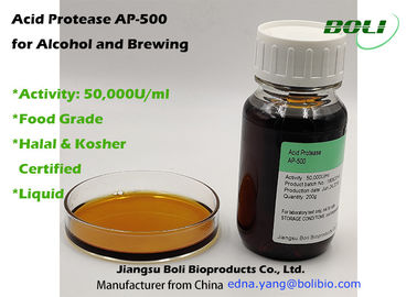 Proteasa ácida líquida AP -500 para la actividad enzimática de la elaboración de la cerveza de Aclohol 50000 U/ml