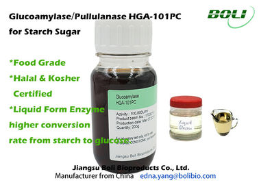 Enzima 1400B U/ml, Glucoamylase100,000U/ml HGA-101PC de la pululanasa de la categoría alimenticia para la forma del líquido del azúcar del almidón