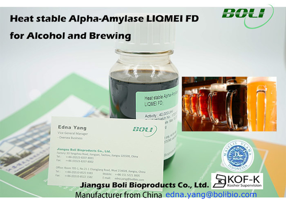 elaboración de la cerveza da alta temperatura del alcohol de 100ml Alpha Amylase Enzyme For Potable
