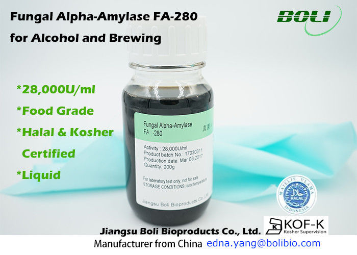 Amilasa alfa fungicida líquida FA-280, elaboración de la cerveza estable GMO no- de la enzima de la amilasa alfa de la actividad